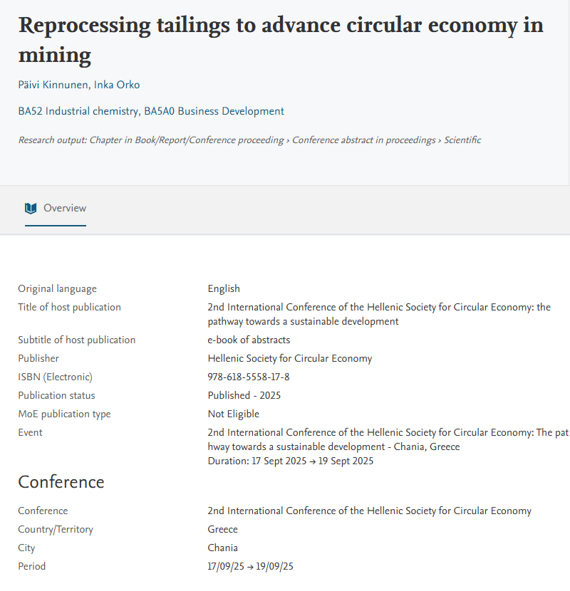Reprocessing tailings to advance circular economy in mining