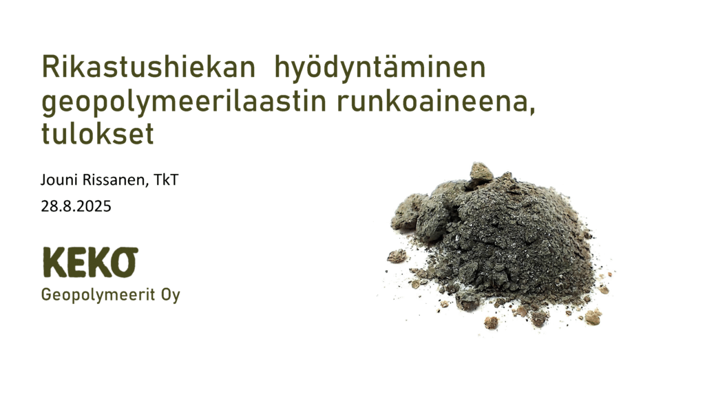 Rikastushiekan hyödyntäminen geopolymeerilaastin runkoaineena